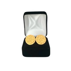 Gold Cuff Links in Black Velvet Box | Men’s Luxury Holiday Gift | OS